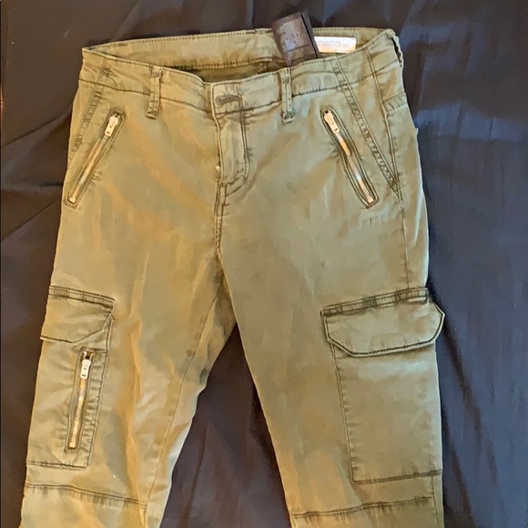 ZARA army green skinny cargo pants - Picture 2 of 4